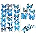 Mudder 24 Pieces 3D Butterfly Stickers Wall Stickers for Home Decoration, Blue
