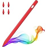 MoKo Pencil for iPad (A16) 11th 10th Gen, Stylus Pen for 2018-2025 Apple iPad 11/10/9/8/7/6/A16, Mini 7/6/5, Air M3/M2 11"/13"/5/4/3, Pro M4 13"/12.9"/11" Tilt Sensitivity, USB-C Fast Charging, Red
