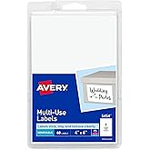 Avery 05454 Removable Multi-Use Labels, 4-Inch x 6-Inch, White, 40 Labels/Pack