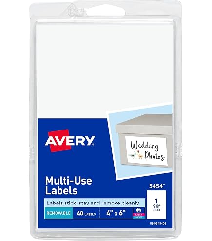 Amazon.com : Avery 05444 Removable Multi-Use Labels, 2-Inch x 4