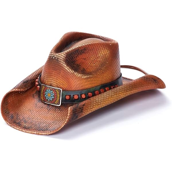 Stampede Hats Men's White Eagle Western Hat with Eagle and