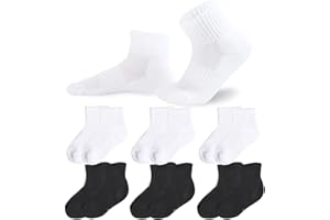 Mini angel Kids Athletic Socks Cushioned Ankle Socks 6 Pack Breathable Mesh Cotton Sports Socks for Youth Boys Girls