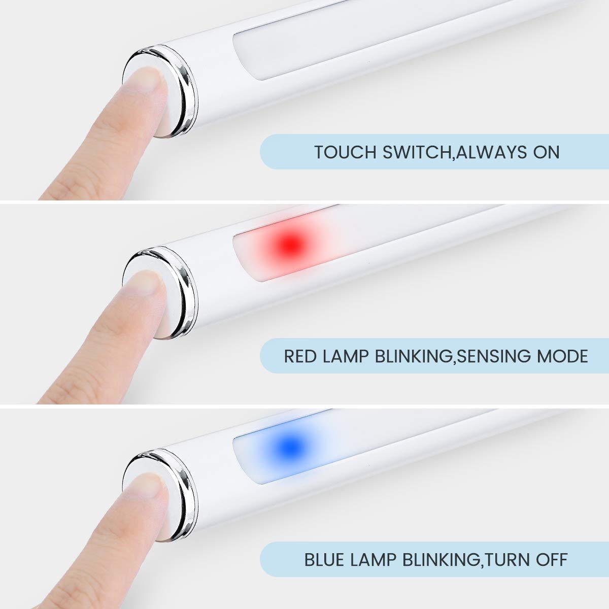 GLIME Lampe d\'Armoire à Détecteur de Mouvement à Pile sans Fil USB Rechargeable 22 LEDs Lumière Blanc pour Cabinet Penderie Armoire Placard Cabine