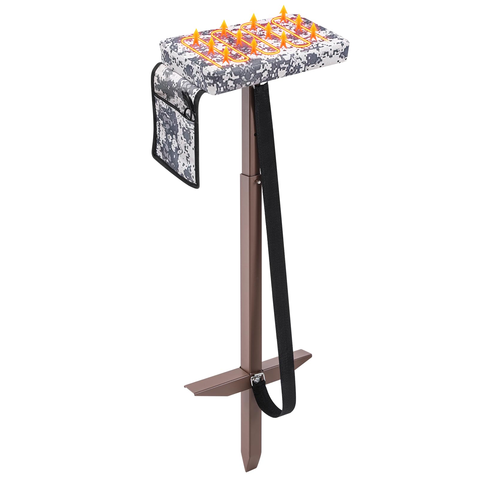 Photo 1 of Teenyyou Marsh Seat Padded Mud with Ground Stake, Portable Duck Hunting Chair with Heating Function for Deer Ground Blind Waterfowl Turkey Outdoor Hunting Camping Gear, No Power Bank(Camo,1 Pack)