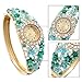 Womens Quartz Gold Flower Wrist Watch Iced Out Crystal Bracelet, Casual Fashion Watches