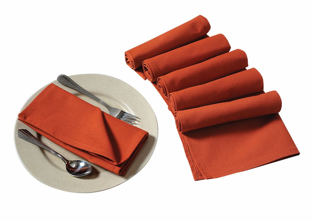YUGA Plain Dinner Napkins Set 100% Cotton Table Linen Napkins Set of 6 Pcs 19 X 19 Inches