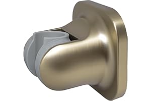 BSTIIU Hand Held Shower Head Holder, Adhesive Showerhead Bracket, Angle Adjustable Shower Wand Holder Wall Mounted, Brushed G