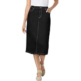 Woman Within Stretch Denim Five-Pocket Jeans Skirt | Women's Plus Size