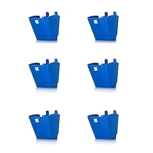 Pepper Agro Vertical Garden Planter Wall Hanging Flower Pots Blue Set of 6