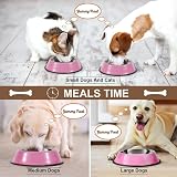 WERFORU 2 Pieces Stainless Steel Dog Bowls Pink Large Size Food Water Feeding view 6