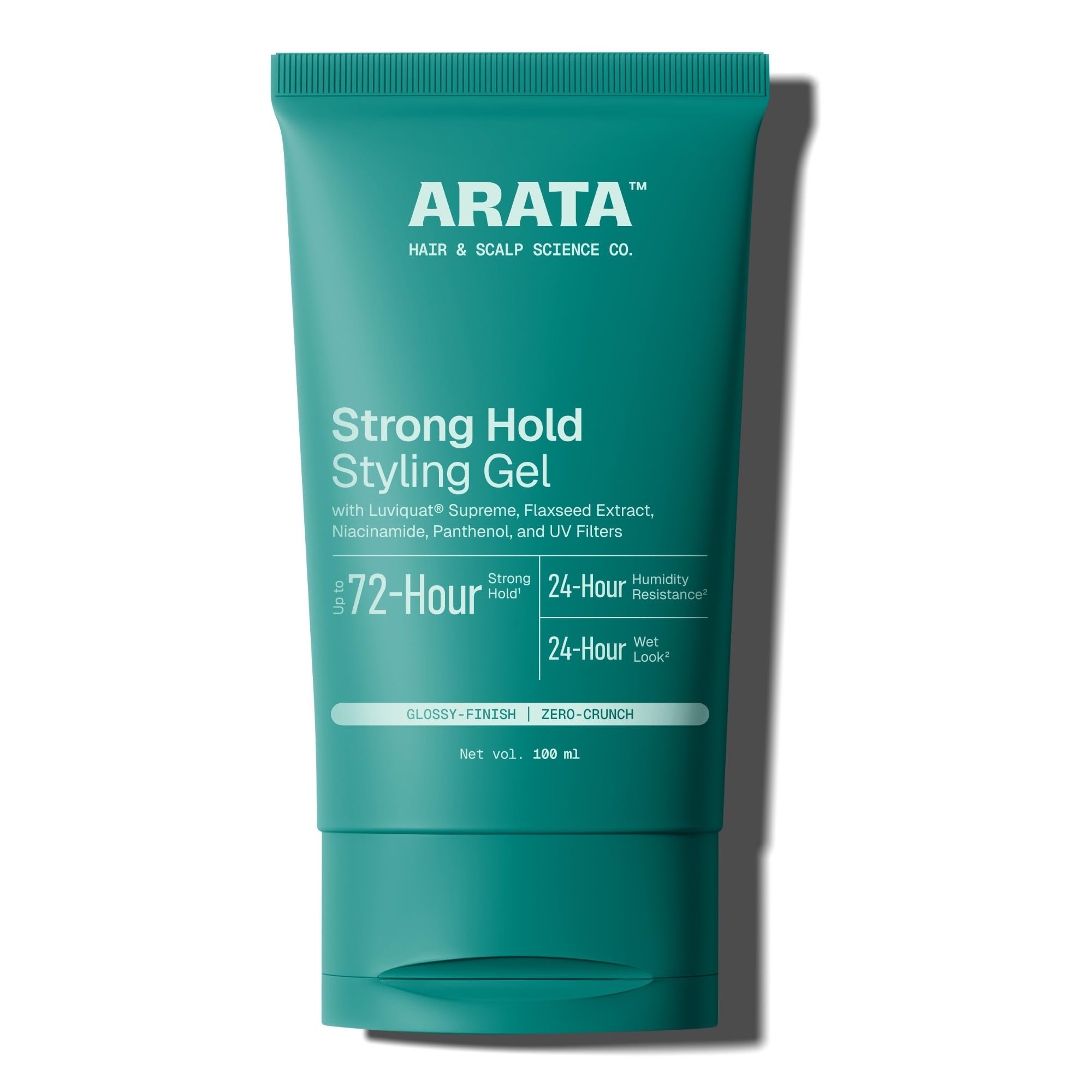 Arata Natural Curl Defining Hair Gel for Studio Styling, Shaping, Strong Hold & Nourishment with Organic Flaxseed & Olive Extracts | For Medium-To-Strong-Hold For 12 Hours & Boosts Hair Growth-150 ml