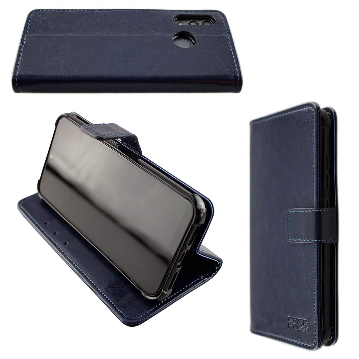 caseroxx Bookstyle-Case for Gigaset GS3, Cover, faux leather, blue, Card Slots & Magnetic Closure