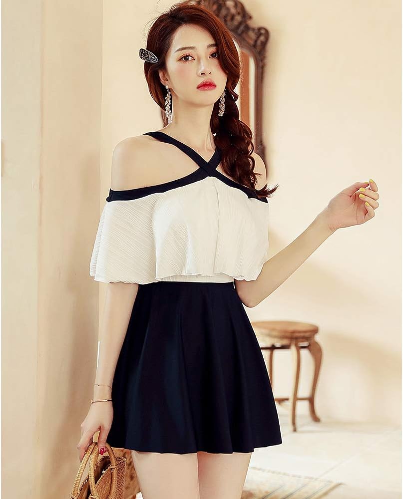 Mua レディース水着 フレアトップ ワンピース 背中がセクシー お腹が