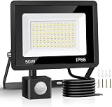 Jsdoin 50W Security Light Outdoor Motion Sensor 4500 Lumen 6500K IP66 LED view 1