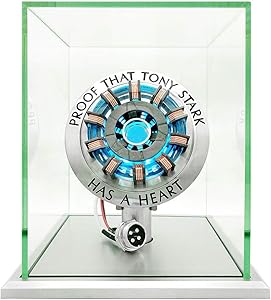 Lonyiabbi 1:1 Iron Man Arc Reactor MK2 Model LED Light Vibration Sensing Control USB Interface Finished Product Display Box Toys Gift