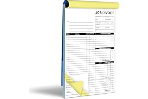 IMXYO Carbonless Work Order Forms,7.5 x 11 inches Invoices for Small Business,Sales Order Book with Backing Board, 2-Part Receipt with Carbon Copy, 50 Sets