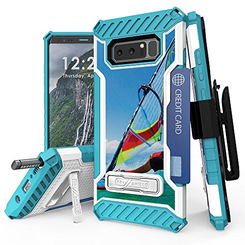 Galaxy Note 8 Case, Trishield Durable Rugged Heavy Duty Phone Cover With Detachable Lanyard Loop Belt Clip Holster And Built in kickstand Card Slot For Note 8 - Parasailing