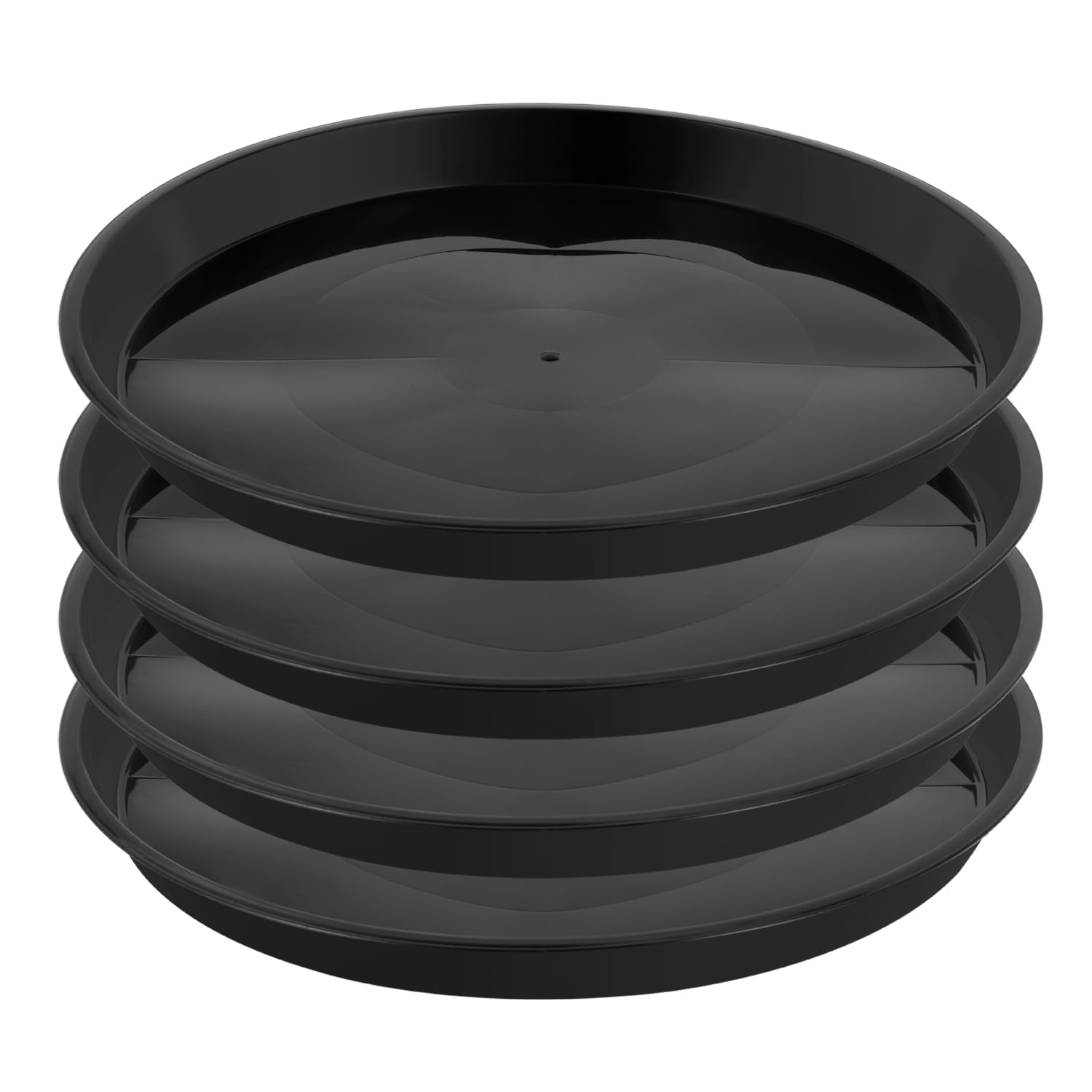 Photo 1 of Kichwit 4 Pack 11.75 Inch Plant Saucer, Round Plastic Plant Trays for Indoor & Outdoor (Black, 11.75 Inch)