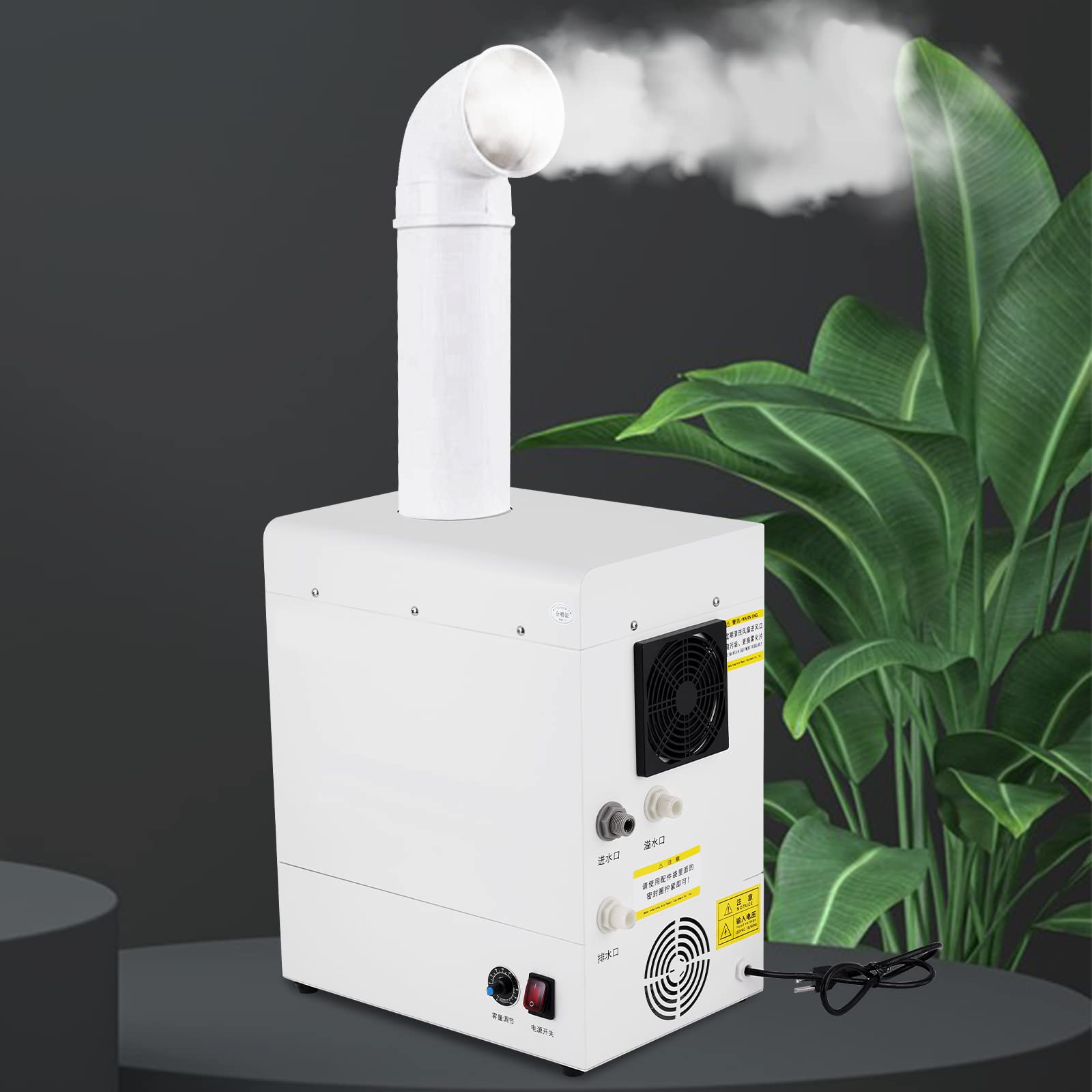 Industrial&Commercial Humidifier 7000ml/h Cool Mist Humidifier, Stainless Steel Shell, Automatic Water Filling, 0-100 Mist Volume Adjustment, for Large Room Plant Greenhouse Mushroom 110V