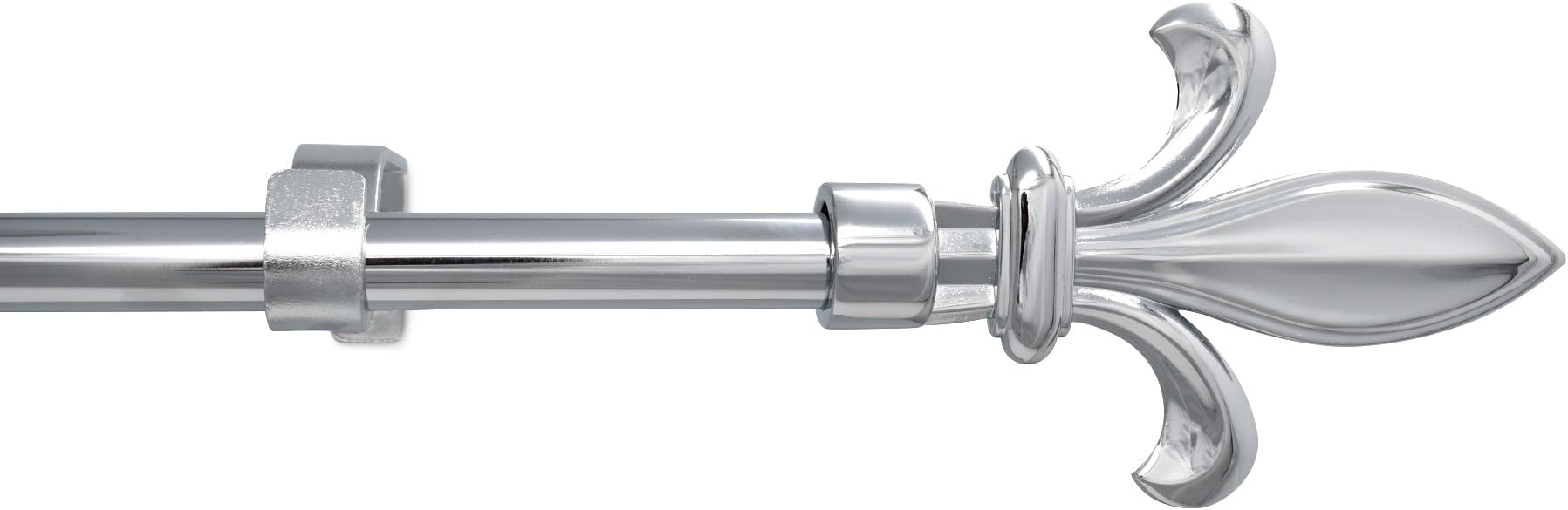 GB HOME COLLECTION Austere Vogue Curtain Rod, 48-84 in, Chrome, Metal Cafe Rod Window Treatment Rod Drapery Rod