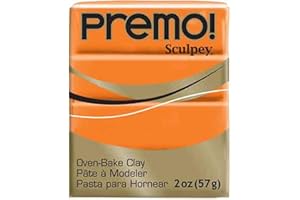 Polyform Sculpey Premo™ Polymer Oven-Bake Clay, Orange, Non Toxic, 2 oz. bar, Great for jewelry making, holiday, DIY, mixed media and home décor projects. Premium clay perfect for clayers and artists.