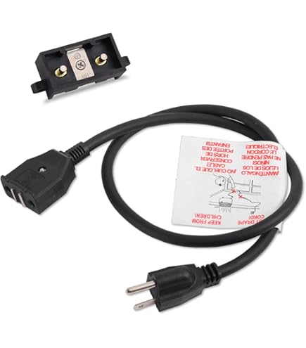Cordon D'alimentation Avec Contrôle De Température Pour Plaque électrique Farberware ZL208, Noir