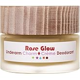 LIVING LIBATIONS - Organic Underarm Charm Cream Deodorant | Natural, Wildcrafted Clean Beauty (Rose Glow, 1 oz | 30 ml)
