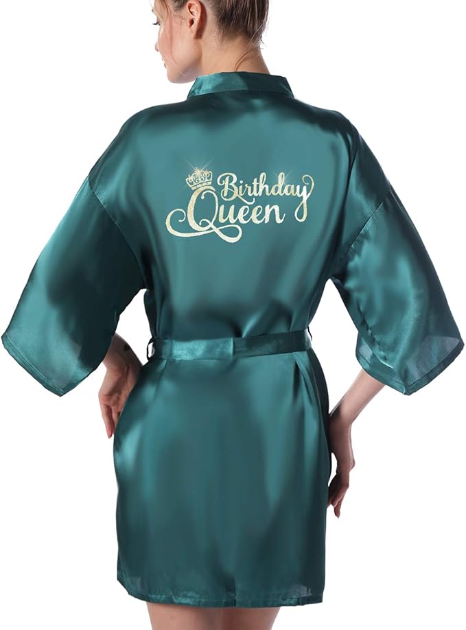 Women's Birthday Queen Squad Mother of Birthday Girl Kimono Party Robes