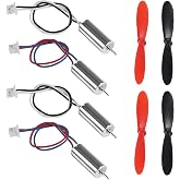 AEDIKO 4pcs 716 Coreless Motor 3.7V 7x16mm Brushed Motors with JST 1.25 Connector + 4pcs CW CCW Propeller Compatible with FPV RC Quadcopter