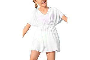 Fommykin Girls Swimwear Cover Ups Kids Beach Bathing Suit Coverups Cute Sweet Bikini Swimsuit Tunic Dress