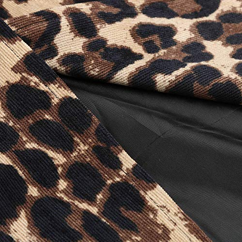 AgrinTol Women Coat,Clearance Leopard Winter Warm New Wind Cardigan Print Long Coat - Thumbnail 2