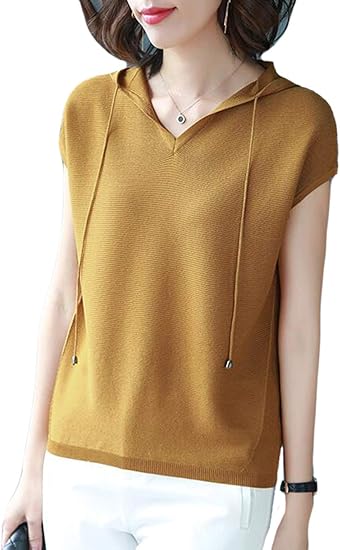 Amazon Piite レディース 夏服 パーカー 半袖 フードパーカー 無地 ニット トップス ゆったりトレーナー おしゃれ 体型カバー スリム 上着 ｔシャツ オフィスパーカー 韓国風 トレーナー パーカー 通販