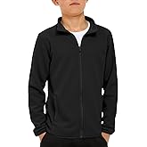 Haloumoning Boys Polar Fleece Jacket Kids Full-Zip Lightweight Long Sleeve Mock Jackets Fall Outwear 5-14 Years
