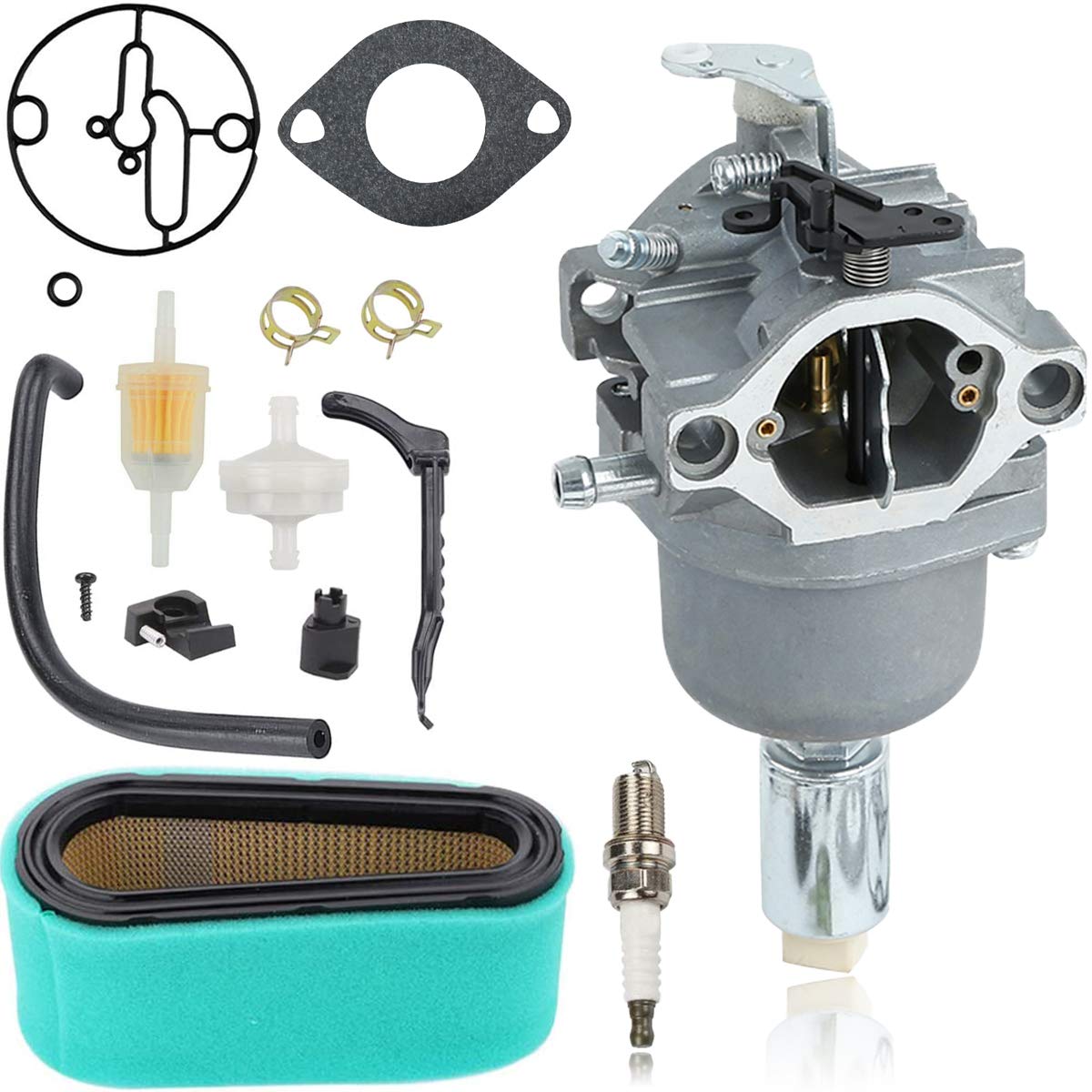 ZAMDOE 799727 Carburetor Replacement for Briggs & Stratton 287707 287777 28N707 28N777 28P777 28Q777 14HP-18hp Engines Lawn Mower Tractor Parts kit 496894S Air Filter 698620 791886 498061 499153 carb