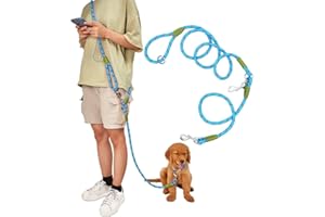pawstrip Hands Free Dog Leash Crossbody Dog Running Leash Handsfree Pet Rope for Hiking Training Heavy Duty Reflective Pet Walking Belt (Blue)