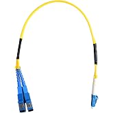 OpZonik 1FT LC to SC Fiber Optic Adapter Cable Singlemode 9/125um Duplex, LC Male to SC Female Fiber Adapter Cable &ndash; 0.3 Meter (1FT)