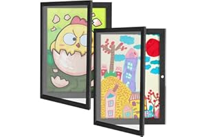 LEKAUFEN 2 Pack Kids Art Frames Front Opening, Kids Art Display Frame Kids Artwork Frames Changeable for Wall & Tabletop, 8.3'X 11.8' A4 Picture Artwork Frames for Kids Art Drawing 3D Picture Hanging Home