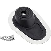 Universal Steering Column Boot Seal, Teardrop, Stainless Bezel | Fits 3/4" to 2-1/4" column diameters, 16-gauge 304 stainless steel trim bezel, Chrome-plated SS mounting screws included
