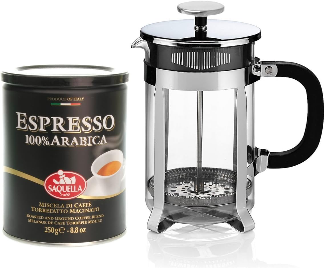 Cafetiere Gift Set and 1 x 250g tin 100% Arabica Italian Roast & Ground Coffee