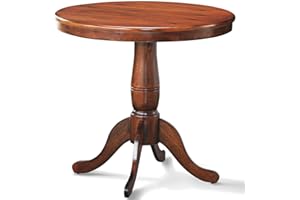 DORTALA 32" Round Dining Table, Classical Pedestal Table, Wood Kitchen Table,32 Inch Dinner Table for Kitchen and Dining Room