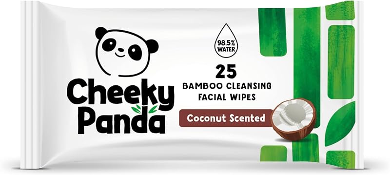 The Cheeky Panda Bamboo Makeup Remover Wipes 25pk Coconut Scented 99% Purified