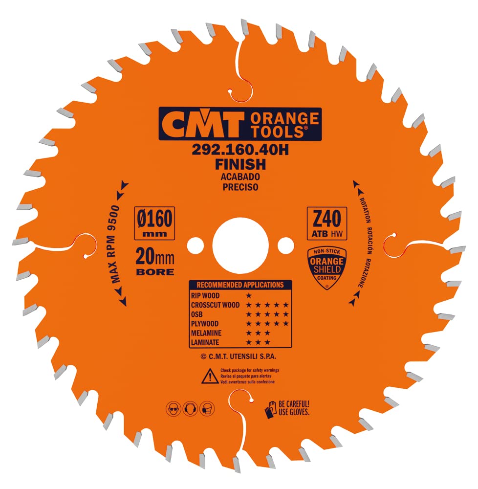 CMT 292.160.40H FINE Cut Saw Blade 160X2.2/1.6X20 Z40 ATB