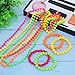 Shappy 4 Pieces Neon Bead Necklace and 4 Pieces Neon Bead Bracelet for 80s Party Dress Accessories