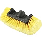 QWORK 10in Car Wash Brush Head with Soft Bristle, for Cleaning Decks, Trucks, Car, RV, Boats, Home Siding, Camper, Yellow