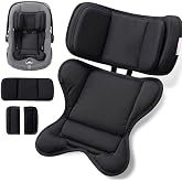 TinlyFinly Infant Car seat Insert, for Preemie Newborn Infant, Black | Compatible With Doona, Graco, Britax, Chicco, Evenflo Car Seat, For 0-24 Months, Adjustable Baby Head Body Support Cushion