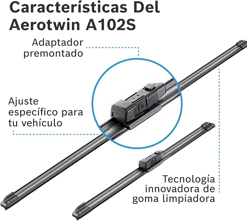 Limpa para-brisas dianteiro Bosch Aerotwin eA 102 S, 650 mm / 475 mm