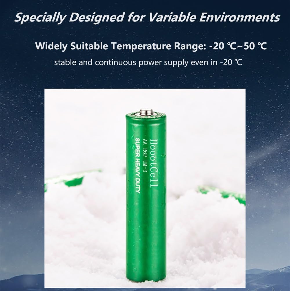 HoootCell AA Batteries, 1000mAh Carbon Zinc AA Battery, 4 Count Heavy Duty Power Double A Battery for Household and Business