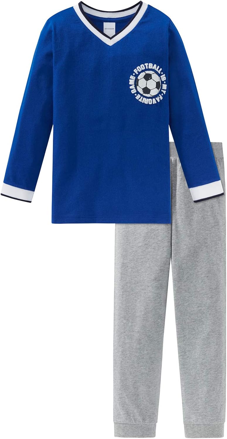 Schiesser Rebel Anzug Lang Pigiama, Grigio (Anthrazit 203), XS Bambino