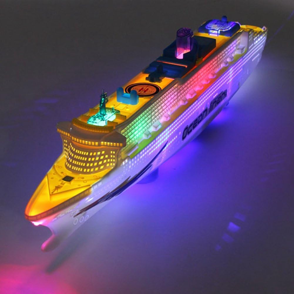 Flashing LED Lights Sound Ocean Liner Models Cruises Boat Electric Toys Kids Christmas Birthday Gift