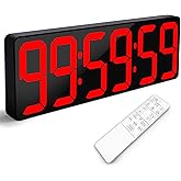 KMMKGG Large Digital Timer Wall Clock with Remote Control, 17.2" Count Down Up Digital Timer LED Display Auto DST Big Digital Clock for Bedroom Kitchen Living Room Office Gym Home Decor
